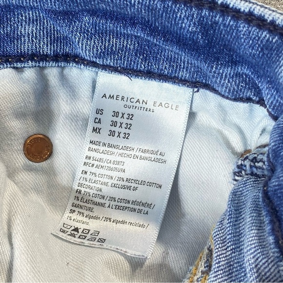 American Eagle Jeans Mens W30 Blue Slim Straight Airflex + Low Rise Casual Denim - Picture 10 of 14